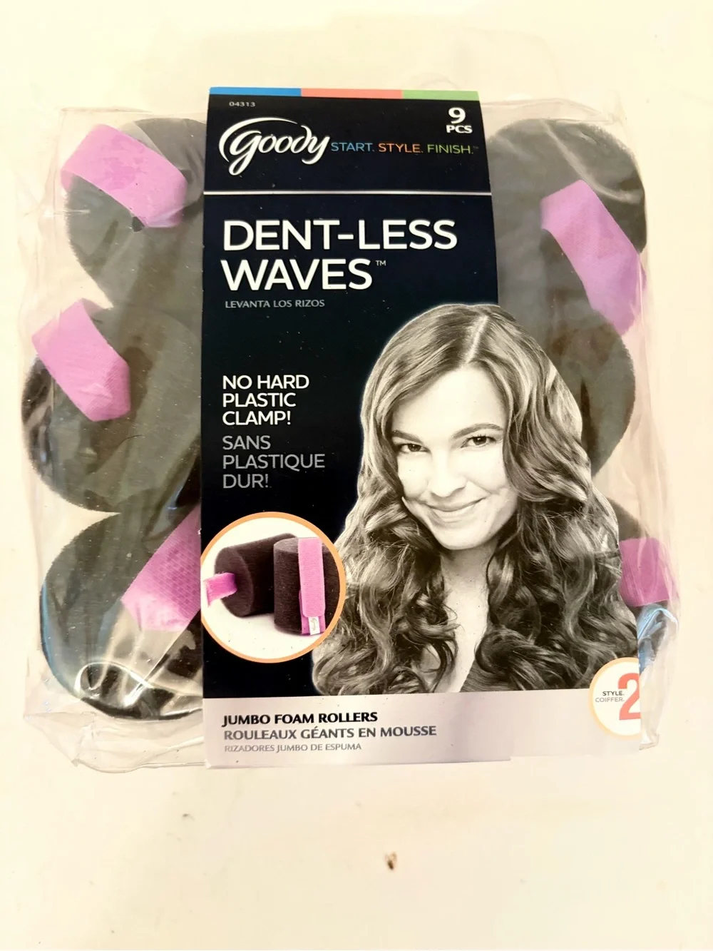 Goody Dent Less Waves Jumbo Foam Rollers No Hard Plastic Clamps